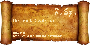 Holpert Szabina névjegykártya